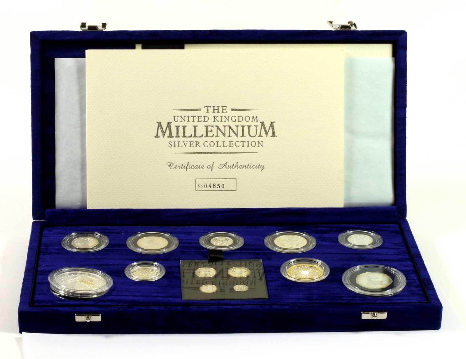 'The United Kingdom Millennium Silver Collection' 2000, 13-coin silver proof set comprising: £5, £2,