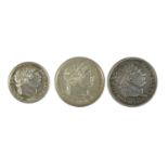 3 x George III comprising: 2 x shillings: 1816 (S.3790) AEF and 1820 EF (S.3799); and sixpence