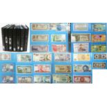 World Banknotes, a collection in 7 x volumes, highlights include Cyprus: 250 mils 1982 (Pick 41c)