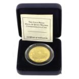 Gibraltar, Gold Proof Crown 2002 (.999 gold, 38.6mm, 28.28g), rev. christening of Prince William,