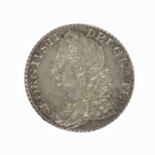 George II, Shilling 1758, obv. old laureate bust left, rev. crowned cruciform shields, plain angles,