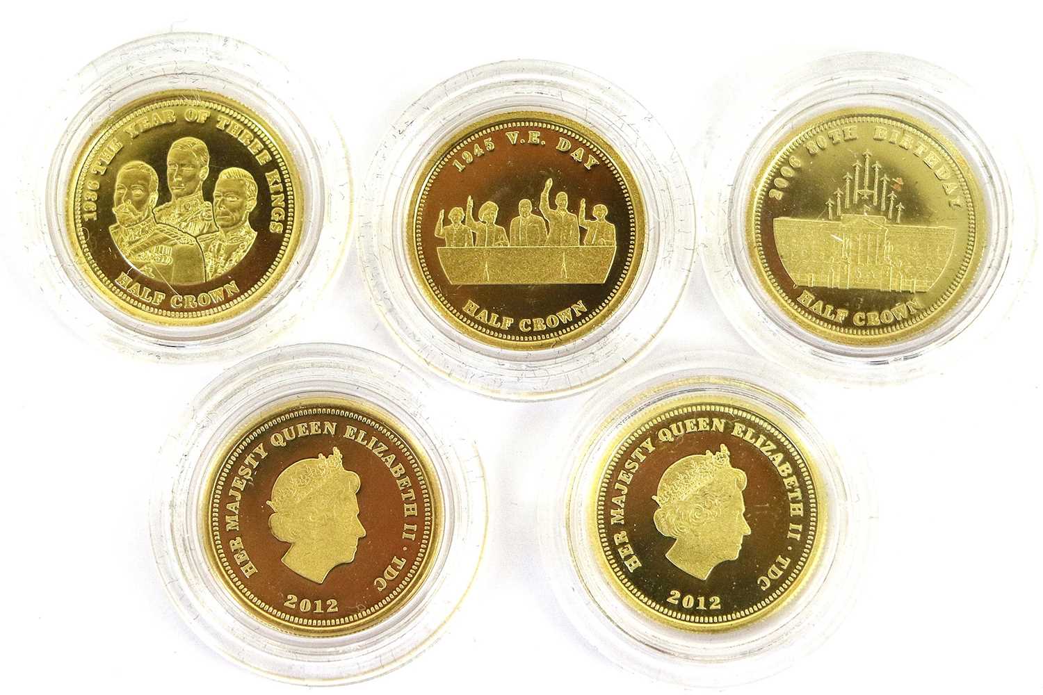 12 x Tristan da Cunha, 'The Windsor Collection' Gold Proof Halfcrowns 2012, comprising: 'Jubilee - Image 5 of 5
