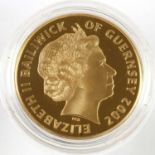 Guernsey, Gold Proof £5 2002 (.916 gold, 38.61mm, 39.94g), 'Golden Jubilee', encapsulated in