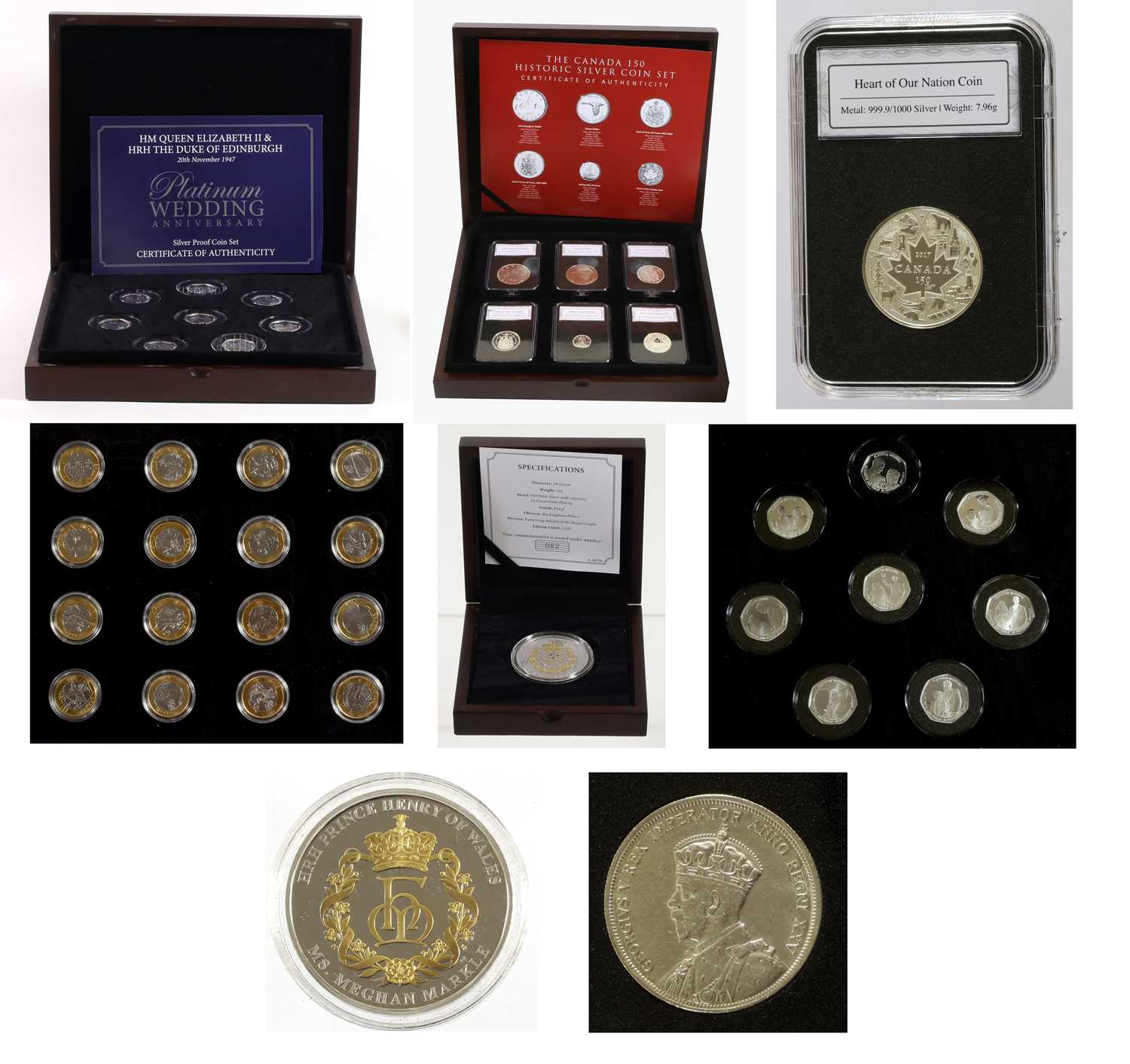 Assorted Silver Proof and Commemorative Coin Collection, to include: The Canada 150 Historic