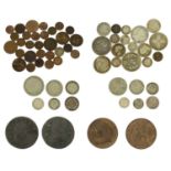 Mixed Silver & AE Coinage, comprising: British pre-1920 silver highlights include Victoria halfcrown