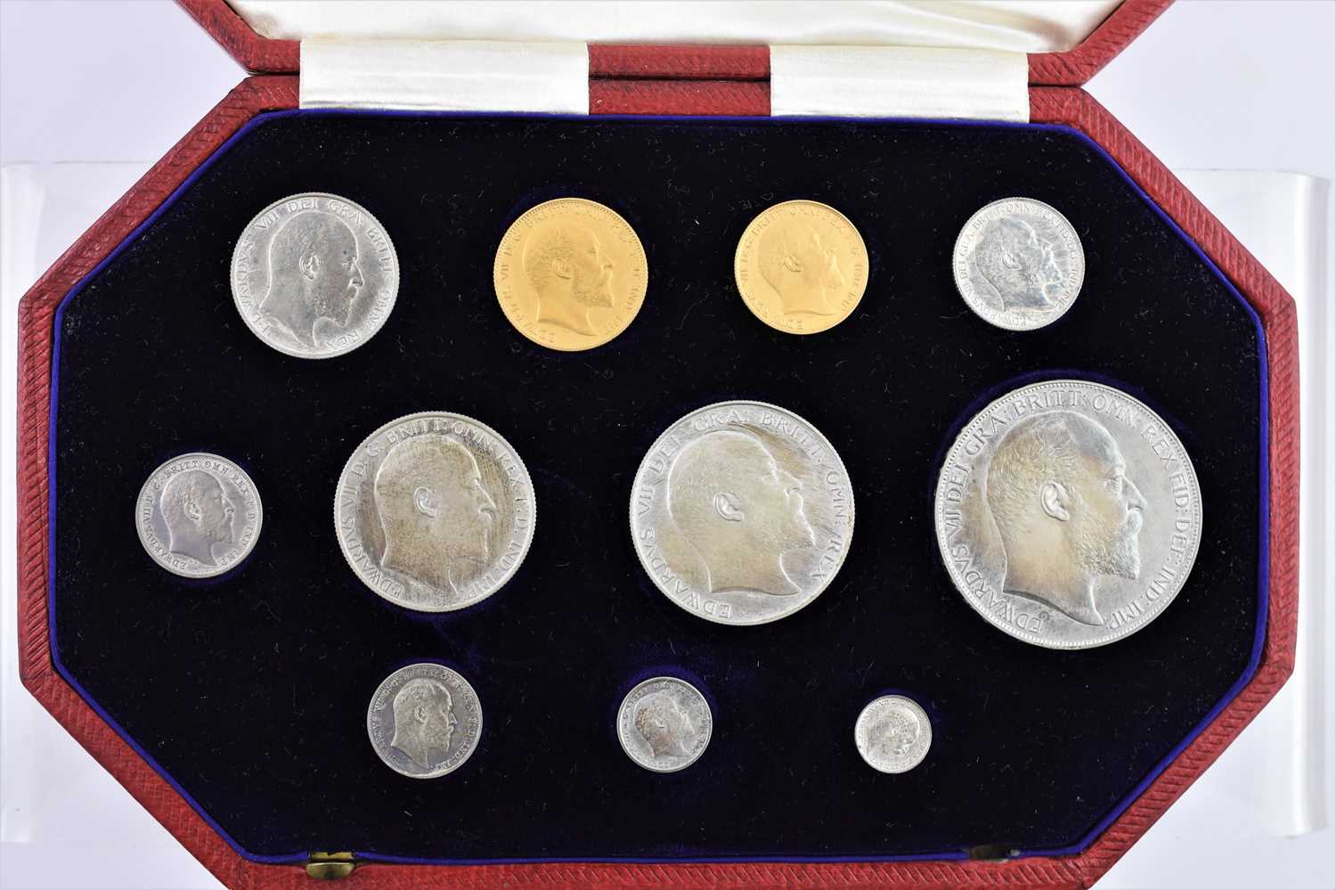 Edward VII, 'Short' Matte Proof Set 1902, 11 coins comprising: sovereign, half sovereign, crown, - Image 4 of 6