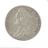 George II, Shilling 1758 obv. old laureate bust left, rev. crowned cruciform shields, plain