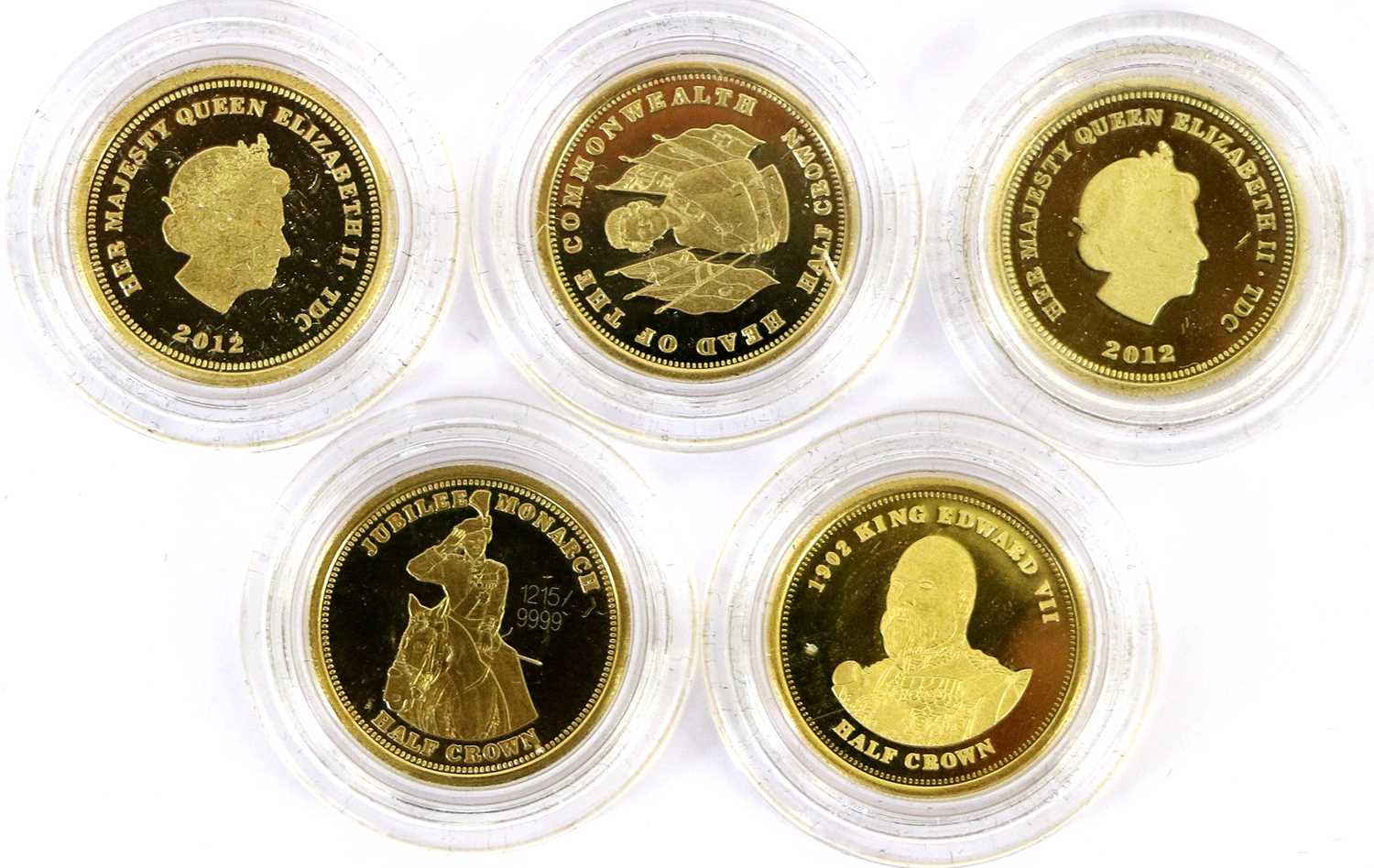 12 x Tristan da Cunha, 'The Windsor Collection' Gold Proof Halfcrowns 2012, comprising: 'Jubilee - Image 4 of 5