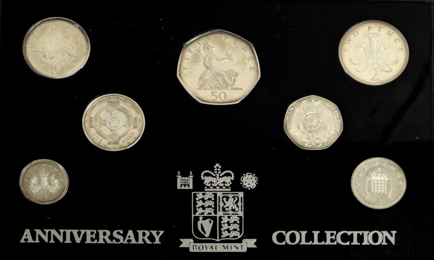 'The United Kingdom Silver Anniversary Collection' 1996, 7-coin proof set from £1 (Celtic cross) - Image 2 of 2