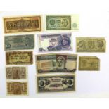 Mixed British & Foreign Banknotes, examples from the UK, Germany, Bahrain, Greece, Indonesia, China,