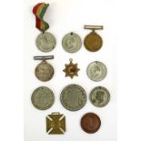 10 x Historic Medals, 19th and early 20th century, including: Crimean War 1856 white metal obv.