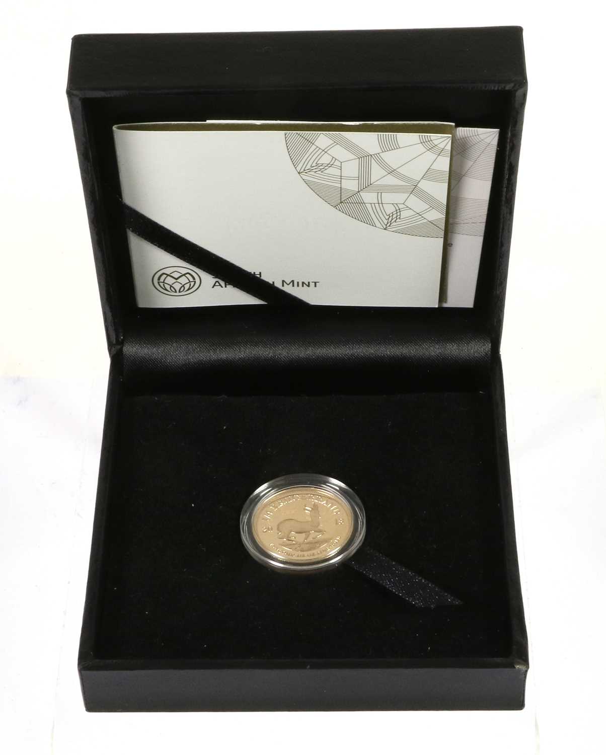 South Africa, Gold Proof ¼oz Krugerrand 2018, 'Armistice Centenary', obv. Paul Kruger bust left,