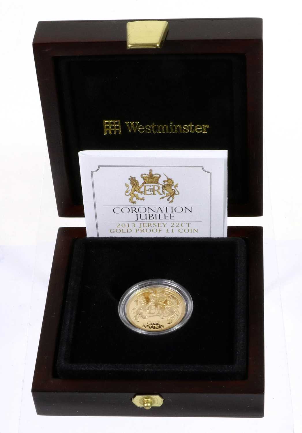 Jersey, Proof Gold £1 2013 (.916 gold, 22.5mm, 7.98g) 'Coronation Jubilee', obv. Rank-Broadley