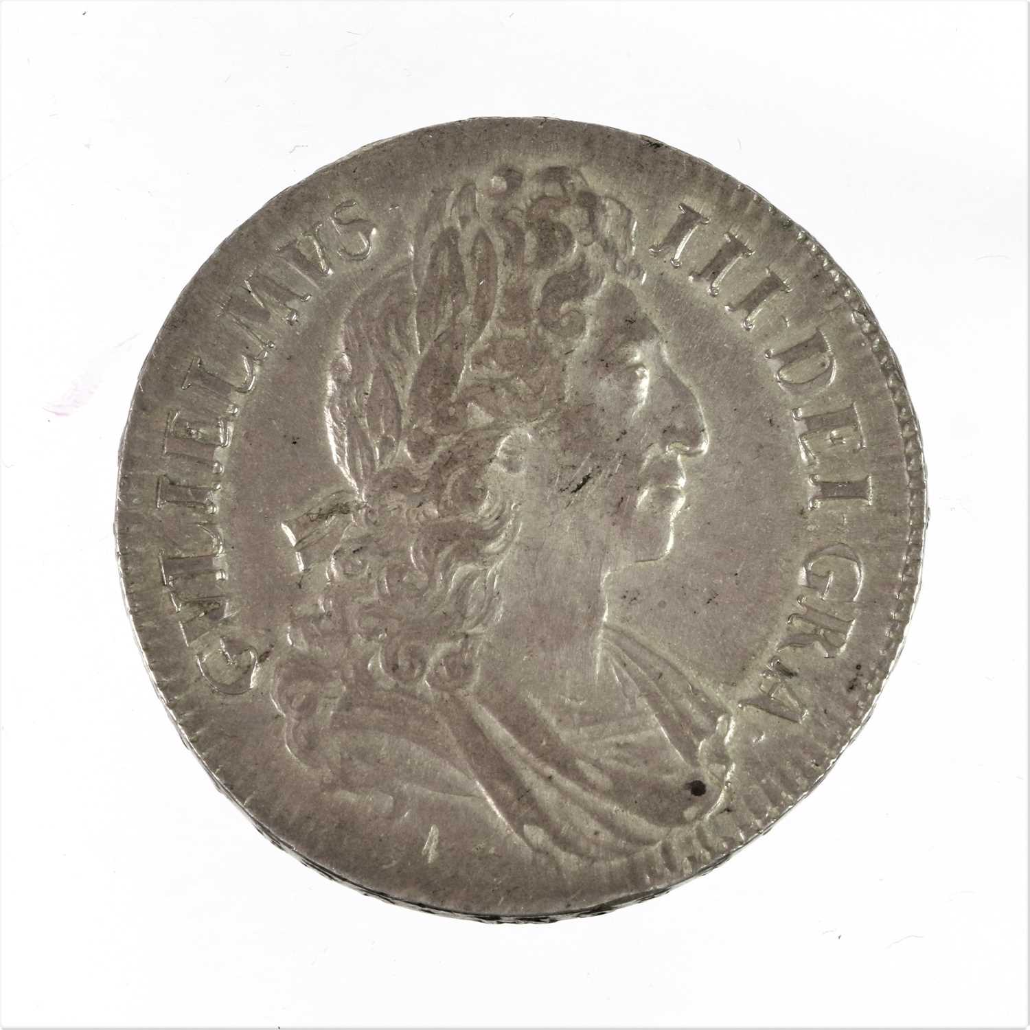 William III, Crown 1696 OCTAVO, obv. third draped bust, (S.3472), better obv., Obverse better,