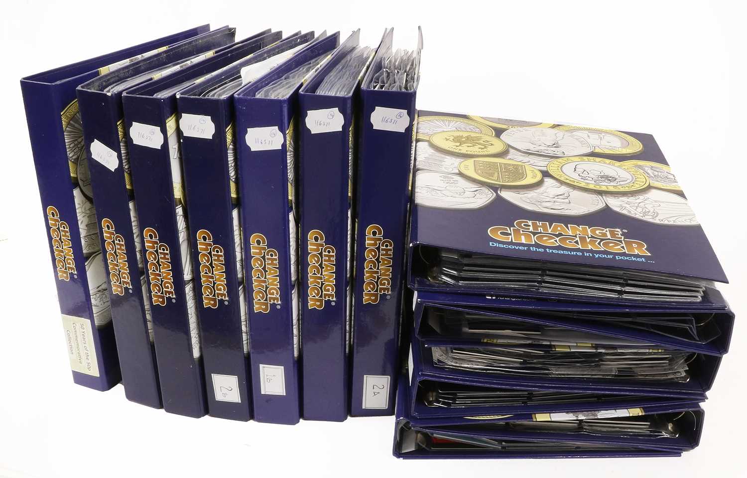 14 x Change Checker Folders, containing over 500 coins with a combined face value in excess of £900,