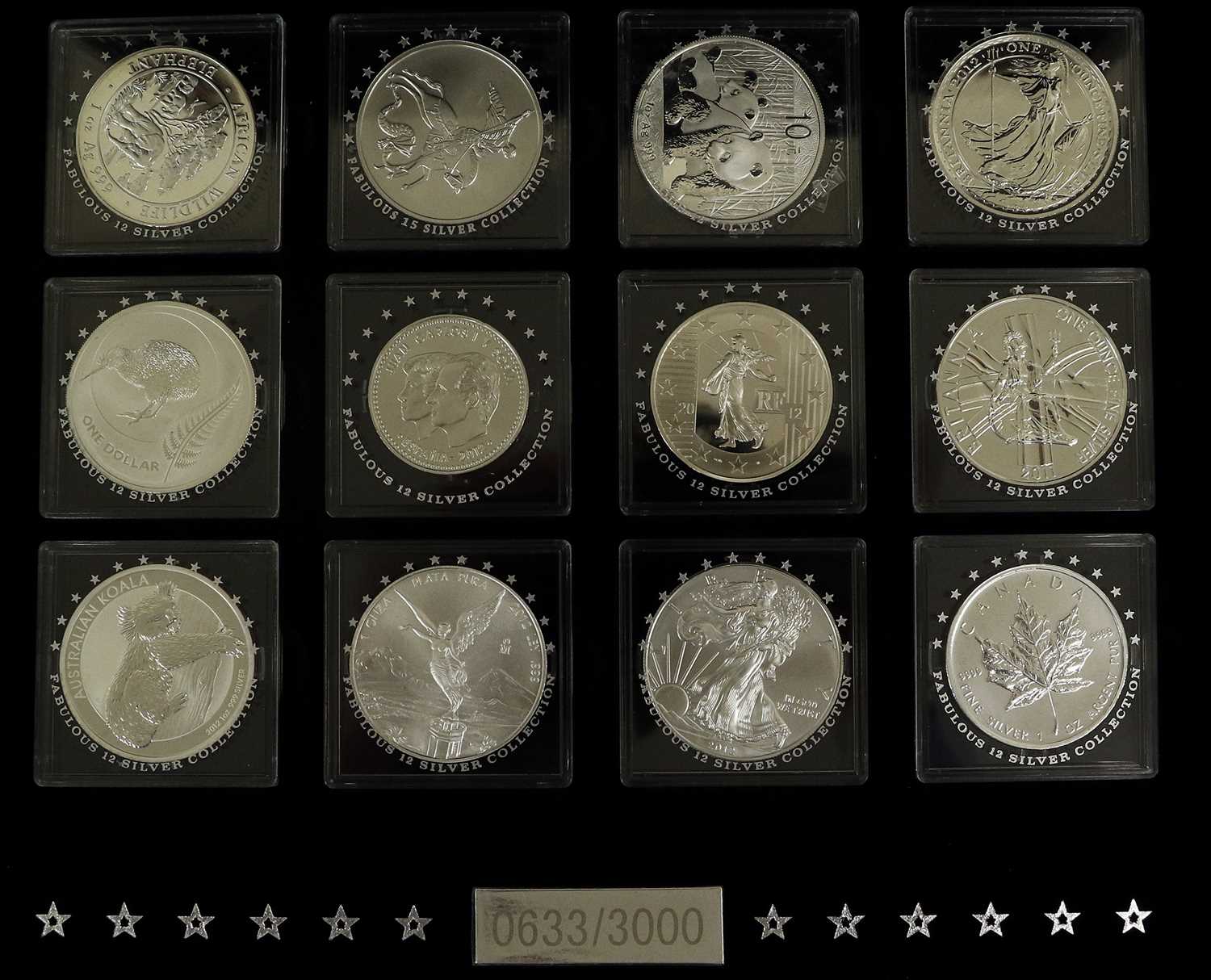 'The Fabulous 12' Silver Collection, 12-coin set each coin containing 1oz .999 silver, comprising: - Image 2 of 5
