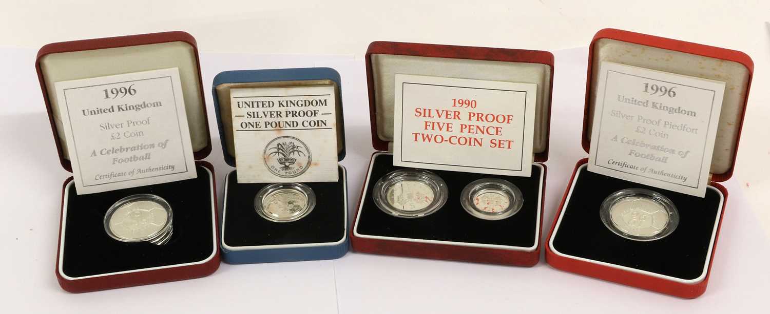 9 x UK Silver Proof Coins and Sets, including: 5 x crowns: 1977(x3) 'Silver Jubilee', 1981 'Marriage - Image 3 of 3