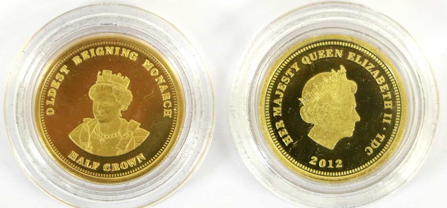 12 x Tristan da Cunha, 'The Windsor Collection' Gold Proof Halfcrowns 2012, comprising: 'Jubilee - Image 3 of 5