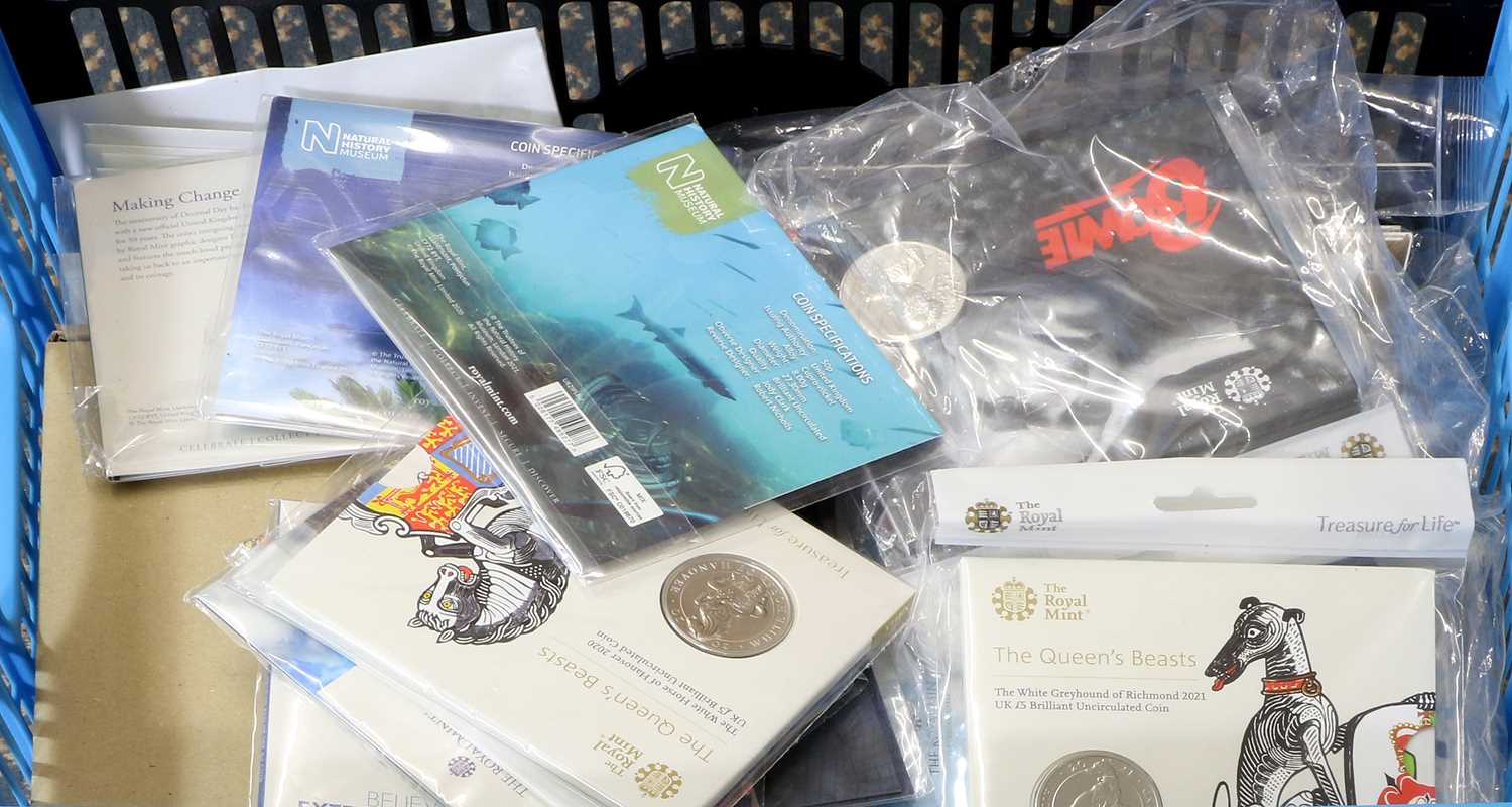 Commemorative Coins and Medallic Sets, 2 x crates, highlights include: 'Platinum Wedding - Image 7 of 9