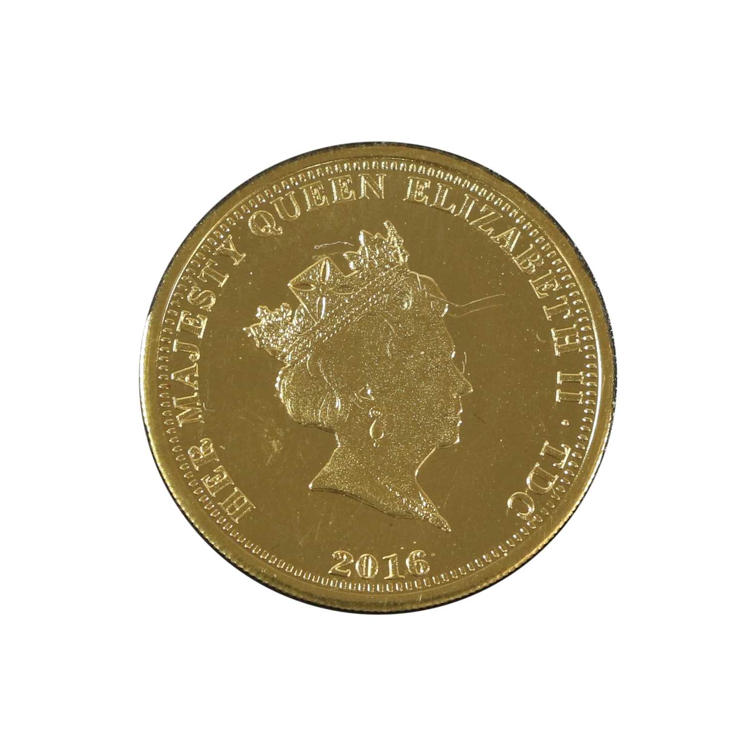 Tristan da Cunha, Gold Proof Half Sovereign 2016 (.916 [22ct] gold, 19.3mm, 4g) 'Queen's 90th