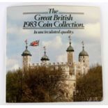 The Great British 1983 Coin Collection, 8-coin specimen set from £1 to ½p, including an error 2p