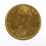 Canada, George V Gold $5 1913 (22mm, 8.36g), obv. crowned bust left, rev. national arms, AUNC