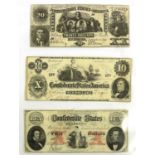 3 x Confederate States of America Banknotes for Richmond, Virginia comprising: (1) $20 1861 (Third