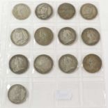 12 x Silver Crowns, comprising: George III [date illegible], obv. laureate head right, rev.