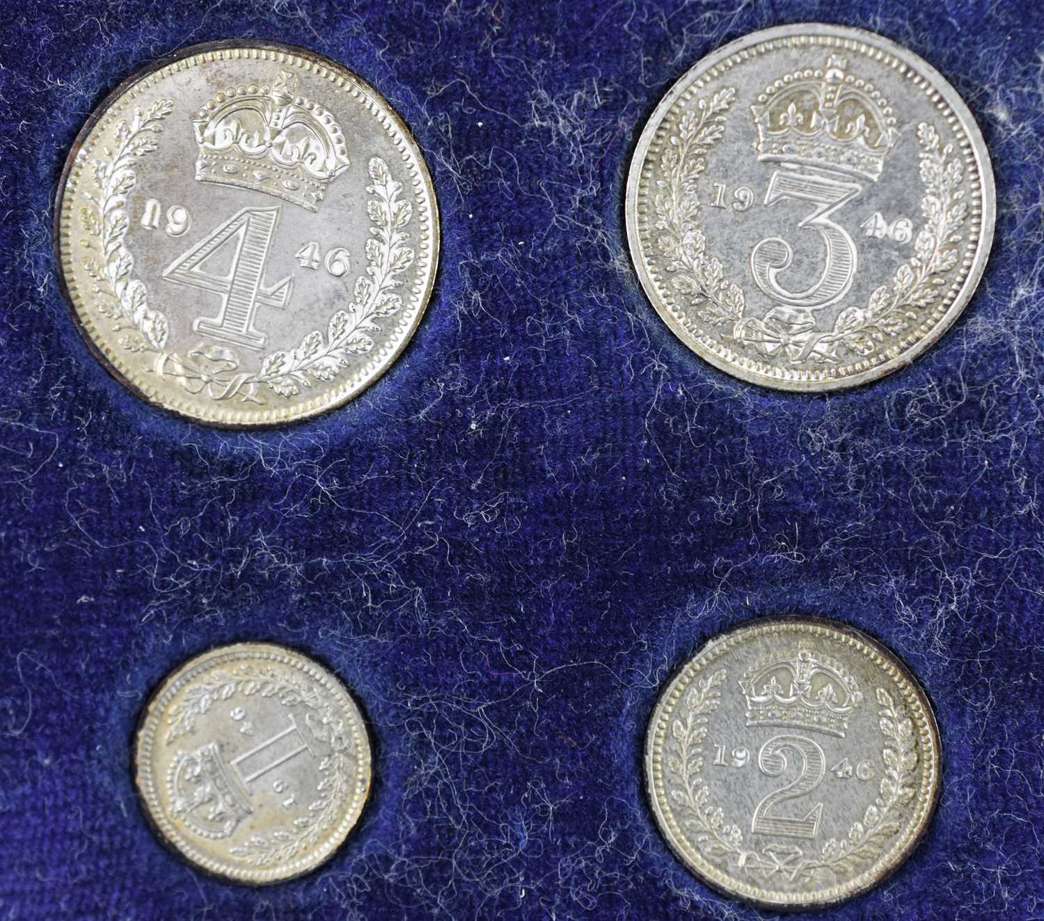 George VI, Maundy Set 1946, 4 coins comprising 4d, 3d, 2d and 1d, each with obv. bare head left, - Image 2 of 3