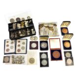 Mixed Lot of Silver Coinage, Medals and Banknotes, to include: Diamond Jubilee of Victoria, Bronze