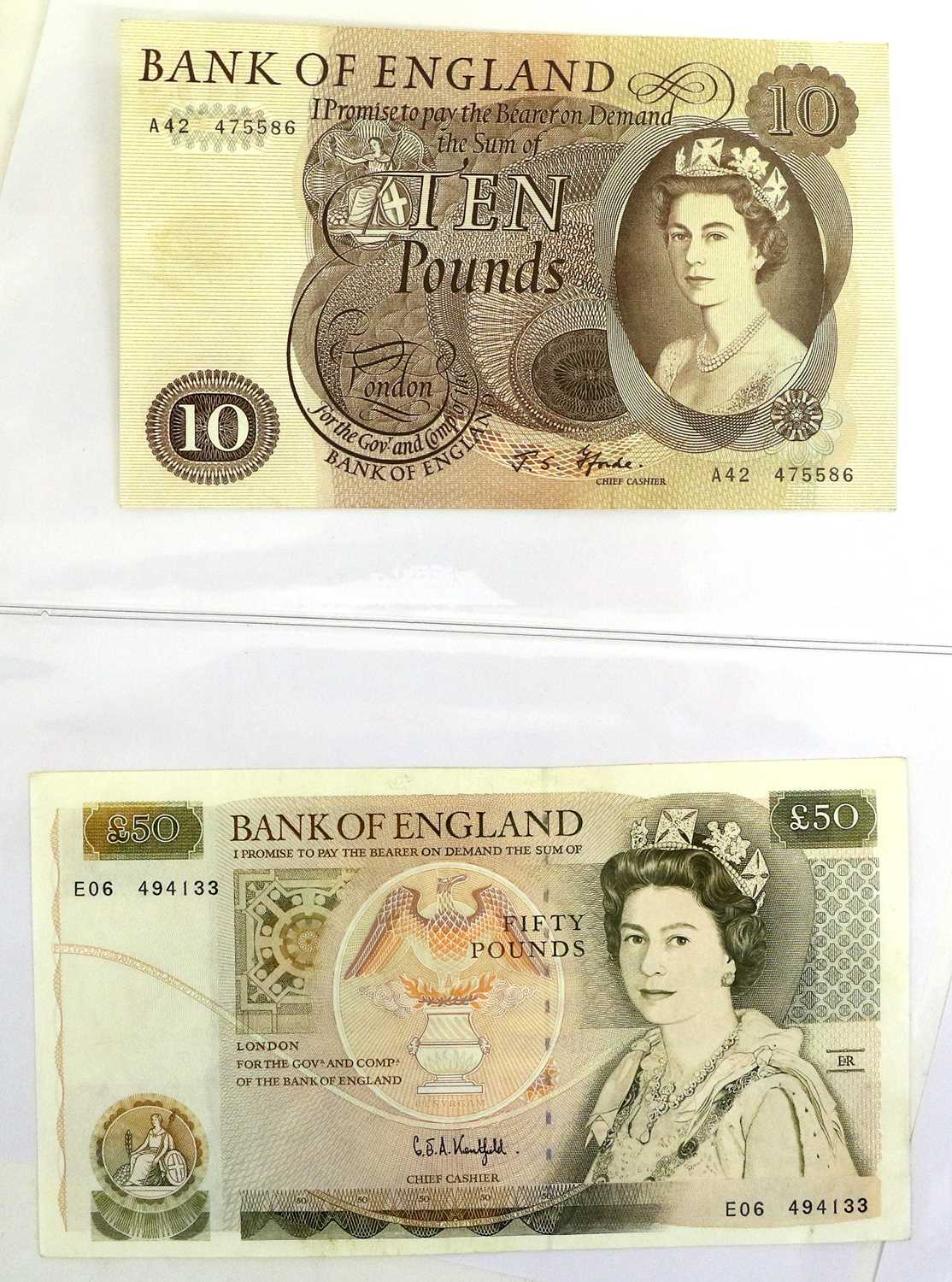 37 x Bank of England, comprising: £50 Series D signed Kentfield prefix E06, GVF; 3 x £20 Series D