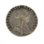 George III, Sixpence 1787 (20.5mm, 2.98g) rev. no semée of hearts (S.3749), ex mount obv.?,