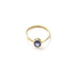 A Sapphire Ring, stamped '18CT', finger size VThe ring is in good condition. It is stamped '18CT'