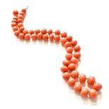 A Graduated Coral Bead Necklace, length 52cmThe necklace is in good condition with slight