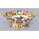 An Abbeydale Imari Twin-Handled Pedestal Bowl, 38cmOne small chip to rim