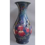 A large William John Moorcroft finches vase, 66cm highFree from damage and repair, no crazing