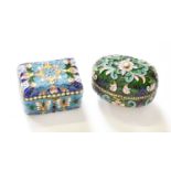 Two Silver Gilt and Enamel Boxes, one stamped 'S925', 20th century, the other apparently unmarked,