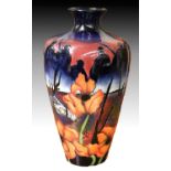 A Modern Moorcroft Vase, Lest We Forget pattern, designed by Kerry Goodwin, impressed marks, 53cm