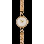 A Lady's 9 Carat Gold Wristwatch, signed Jaeger LeCoultre, 1958, manual wound lever movement