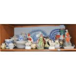 A Collection of Mainly Early 19th Century English Pottery, including pearlware figures, Elijah and