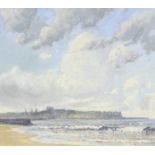 Robert Leslie Howey (1980-1981)Looking across the bay of Hartlepool from the beachSigned, pastel,