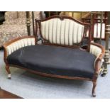 An Edwardian Carved Mahogany Framed Two-Seater Salon Sofa, 143cm