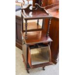 A Late Victorian Mahogany Coal Purdonium, including original shovel