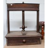 A Victorian Oak Book Press, 65cm by 44cm by 75cm