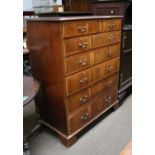 A George III Style Cross-Banded Six Height Straight Front Chest of Drawers, 111cm by 56cm by 140cm