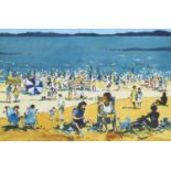 Eric Hill (1921-2021)Figures on a beachSigned, watercolour, 24cm by 45cm