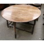 An 18th Century Oak Gateleg Table, 144cm by 123cm by 73cm