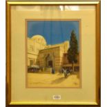 Vittorio Rappini (1877-1939) ItalianMiddle Eastern or North African street sceneSigned, watercolour,