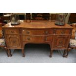 A Georgian Style Mahogany Bowfronted Sideboard, 183cm by 66cm by 100cm