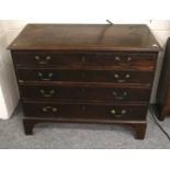 A George III Mahogany Four Height Straight Front Chest of Drawers, of small proportions, 91cm by